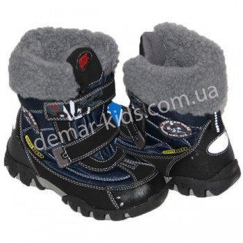 Детские термоботинки SUPER GEAR A 8398 (черно-синие)